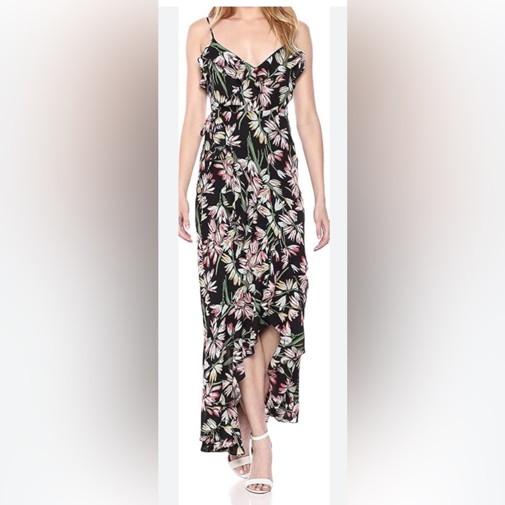 Likely Black Floral High Low Dress